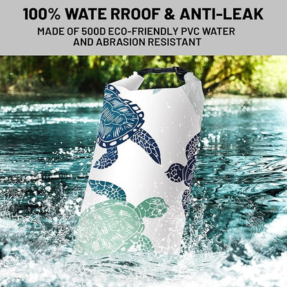 Waterproof Dry Bag, Roll Top Sea Turtle Small Waterproof Backpack 5L/10L/20L - Image 2