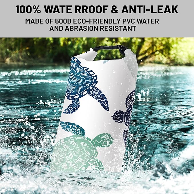 Waterproof Dry Bag, Roll Top Sea Turtle Waterproof Backpack 5L/10L/20L Floating - Image 2