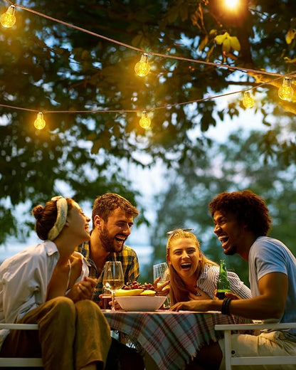 Brightown Solar String Lights Outdoor, 30Ft Vintage Hemp Rope Solar Patio Lights - Image 6