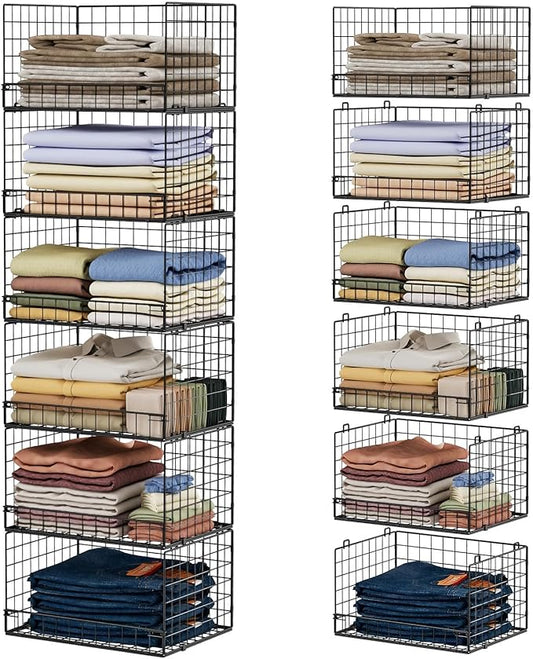 Yociyoga 6-Tier Stackable Closet Organizers and Storage Shelves, Closet Shelf by FollowWithYociyogaTogether