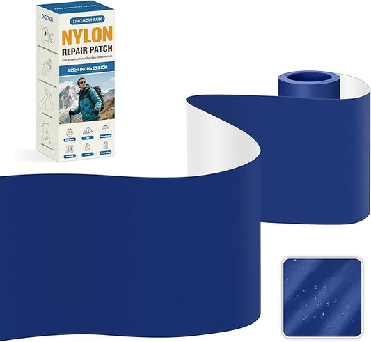KING MOUNTAIN Self Adhesive Nylon Fabric Repair Tape, 4×63 Inches, Quick Down by ForABetterHomeLife