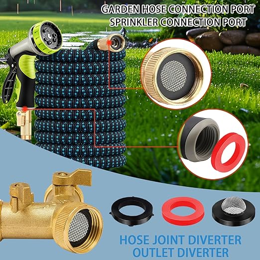 ZDBB 58 PCS Shower Head Garden Hose Screen Filter Gasket.Stainless Steel Water - Image 3