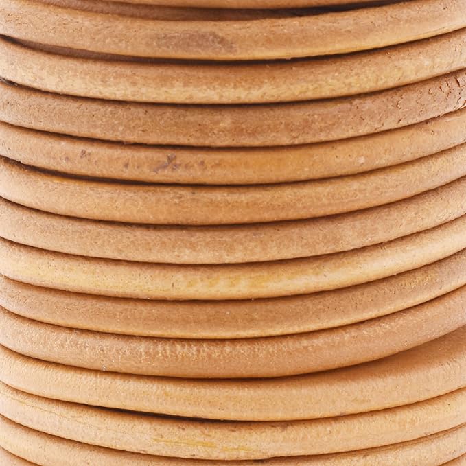 Mandala Crafts Round Genuine Tan Leather Cord - Image 3
