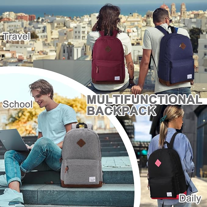 Backpack for Men Women, VASCHY Classic Water-resistant Lightweight Travel - Image 7