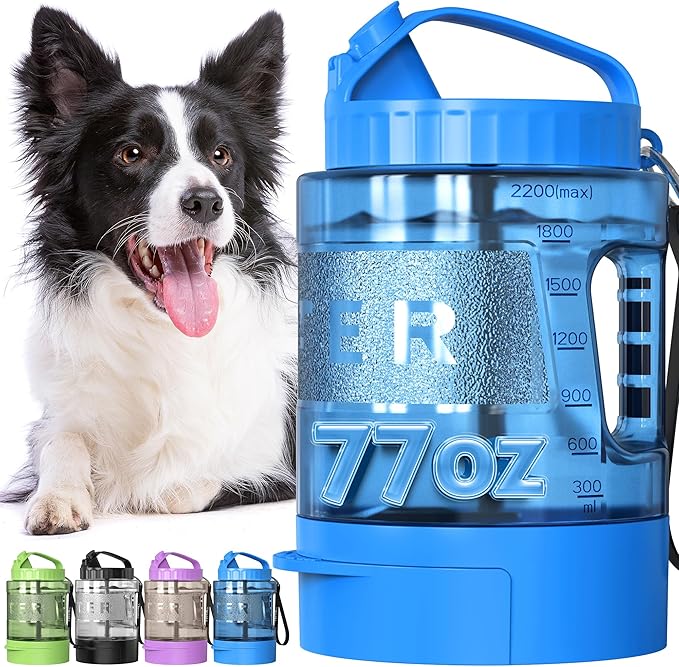 Portable Dog Travel Water Bottle, 77oz Large Dog Water Bowl Dispenser Portable by lesotcbrand