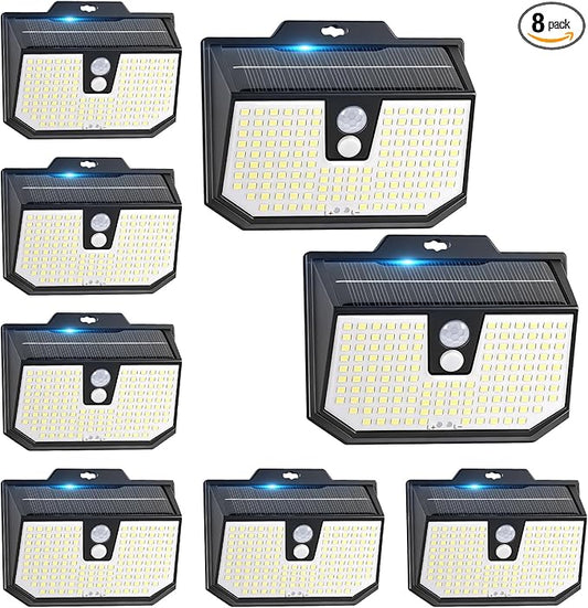 Brightever 8 Packs Solar Motion Sensor Lights Outdoor, Waterproof Solar Fence by Brightever