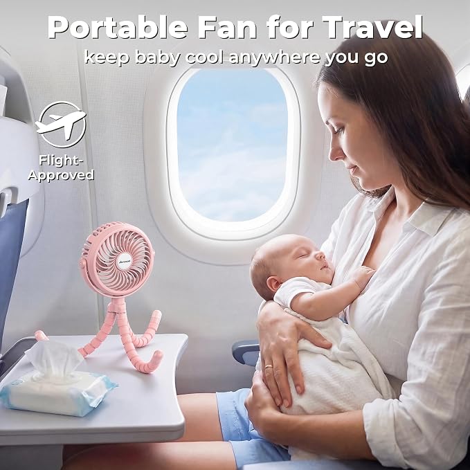 AMACOOL Battery Operated Stroller Fan, Baby Travel Essentials - Image 7