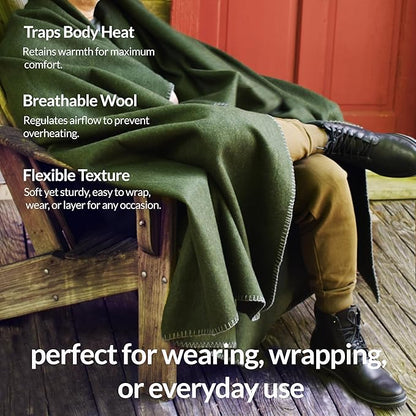 Military Style Wool Blanket – Cushioned, Breathable, Warm & Washable – - Image 3