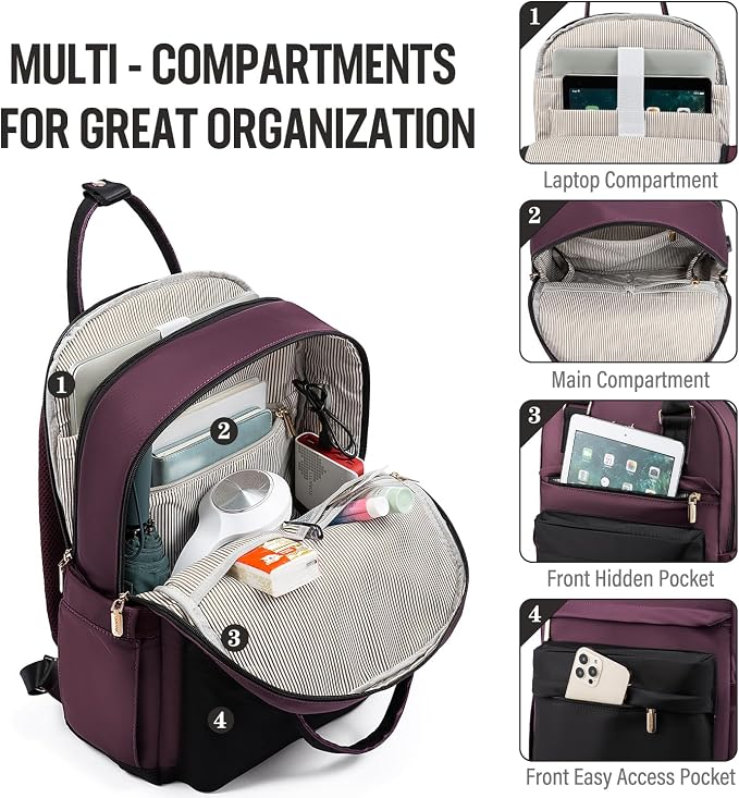 LOVEVOOK Laptop Backpack for Women Men, 17.3 Inch Laptop Bag - Image 2