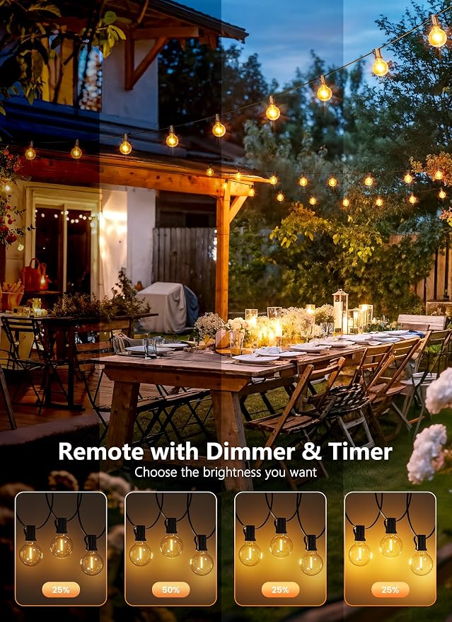Brightown Outdoor String Lights, 74FT Shatterproof LED Patio Lights - Image 2