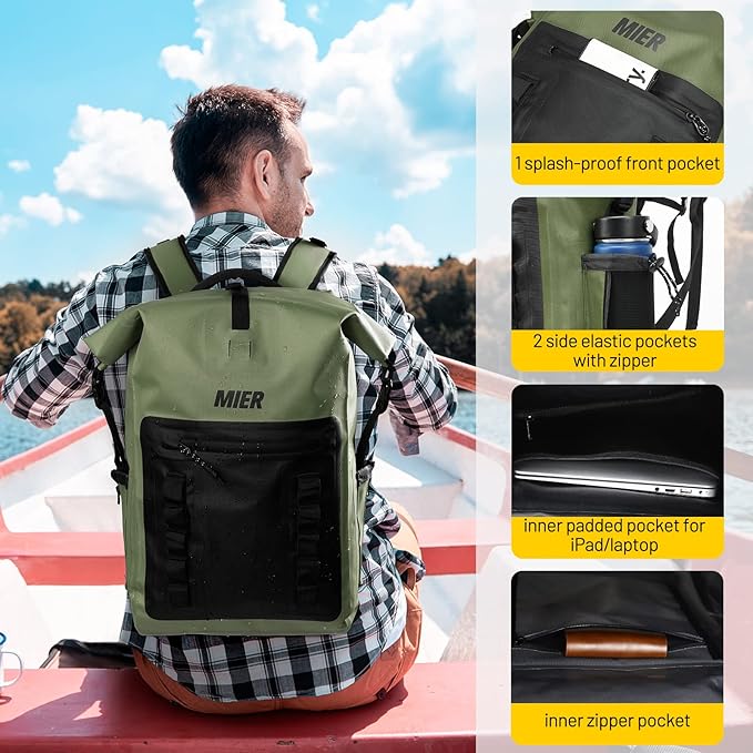 MIER Dry Bag Waterproof Backpack 30L Dry Sack Heavy Duty Roll-Top Closure - Image 2