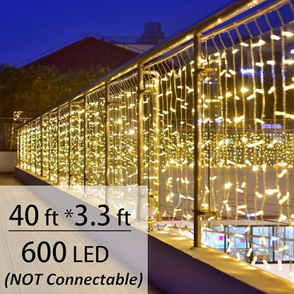 Solhice LED Curtain Lights Outside 40ft x 3ft - Image 2