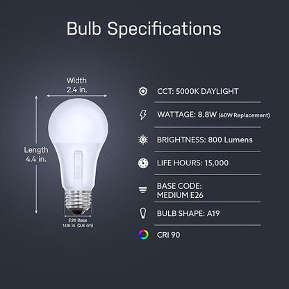 Feit Electric LED Dusk-to-Dawn Light Bulb, A19 60W Equivalent, Non-Dimmable - Image 3