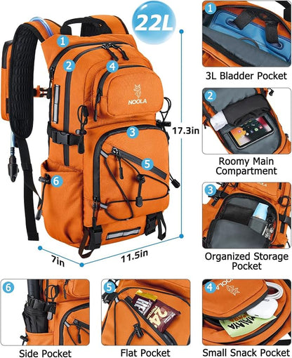 NOOLA Hydration Backpack with 3L Water Bladder, 22L / 25L Water Backpack - Image 2