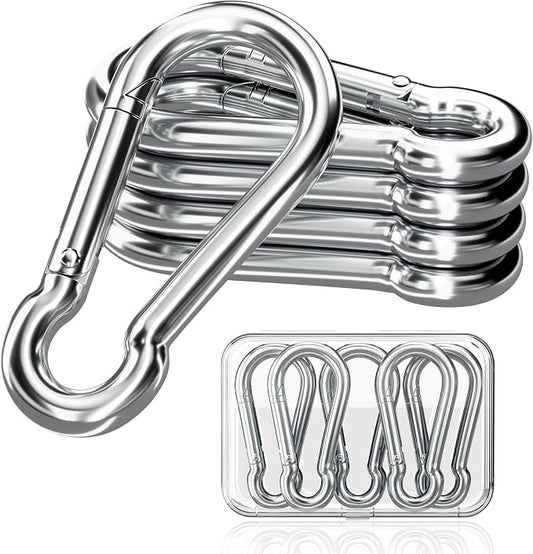 sprookber 316 Stainless Steel Carabiner Clip, Marine Grade Heavy Duty Spring by Sprookber