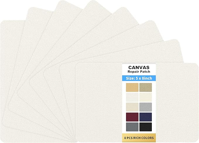 KING MOUNTAIN Canvas Repair Patch 5×8 Inch 8 Pcs Self-Adhesive Waterproof by ForABetterHomeLife