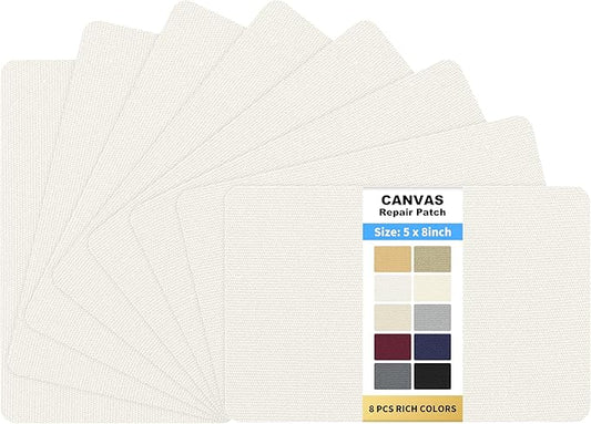 KING MOUNTAIN Canvas Repair Patch 5×8 Inch 8 Pcs Self-Adhesive Waterproof by ForABetterHomeLife