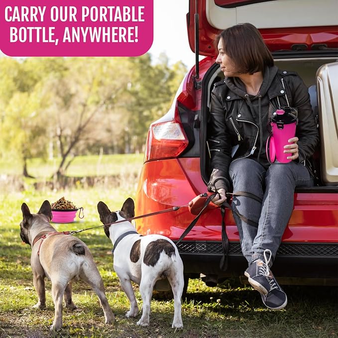 Dog Travel Water Bottle W/Collapsible Bowls - Image 7