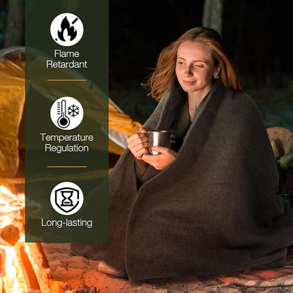 REDCAMP Wool Blanket, Warm and Thick Wool Camping Blanket- Great - Image 7