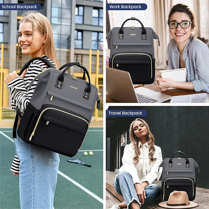 LOVEVOOK Leather Backpack for Women, 17 inch Leather Laptop Backpacks Women - Image 6