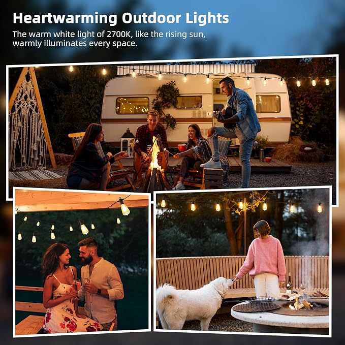 FOOMAN LED Outdoor String Lights, 100FT Outside Waterproof Patio Lights - Image 8