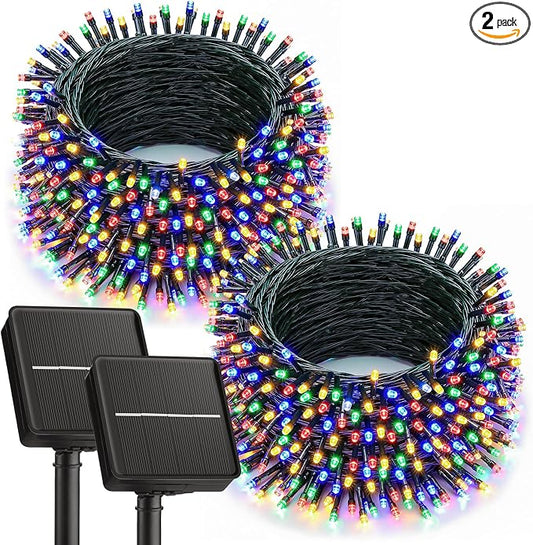 Brightown 2 Pack Solar String Lights Outdoor, Each 46Ft 120 LED Solar String by Brightown