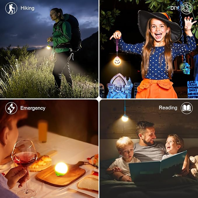LETMY Rechargeable Camping Lights, 4 Pack Portable Tent Lights - Image 6