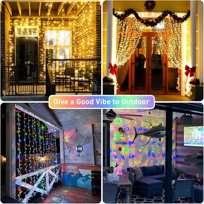JMEXSUSS 300LED Dual Color Changing Curtain Lights - Image 6