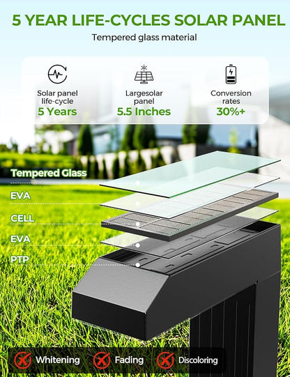 COXSENI Solar Pathway Lights Outdoor 8 Pack, 3 Color in 1 Bright Landscape - Image 3