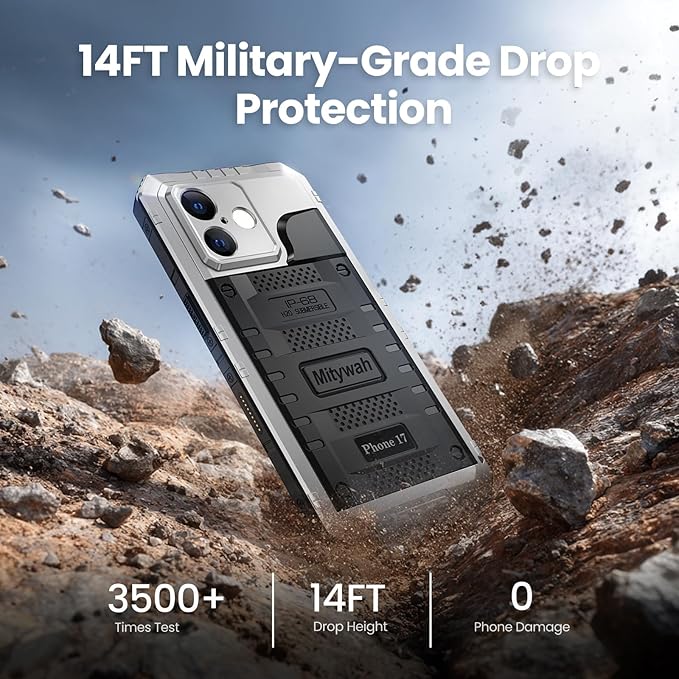 Mitywah Waterproof Case for iPhone 17, Rugged Metal Case - Image 4