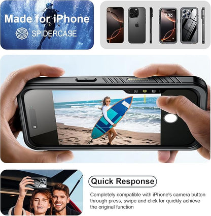 SPIDERCASE for iPhone 16 Pro Max Case Waterproof, Built-in Screen & Camera - Image 7