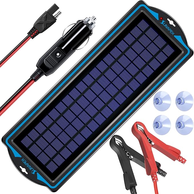 SUNAPEX 12V Solar Battery Charge: 5W Waterproof Portable Solar Panel Kit by SUNAPEX-PASSINGTHEJOY