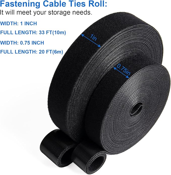 OneLeaf 2 Pack Fastening Cable Management Roll, Free Cutting Cable Straps - Image 2