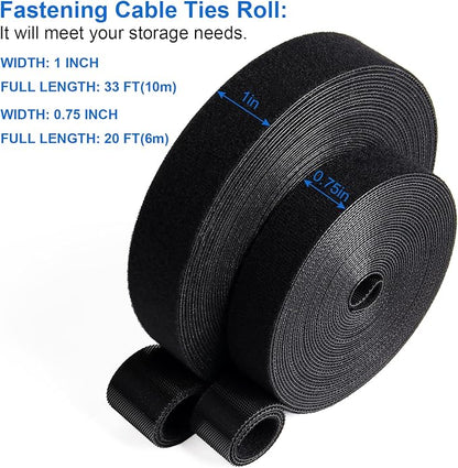 OneLeaf 2 Pack Fastening Cable Management Roll, Free Cutting Cable Straps - Image 2