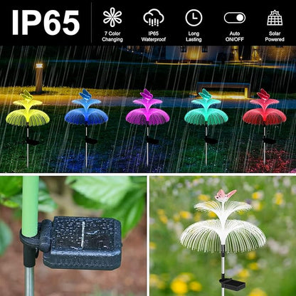 Weepong Solar Garden Lights Waterproof 3 Pack Solar Lights Outdoor Decorative 7 - Image 3