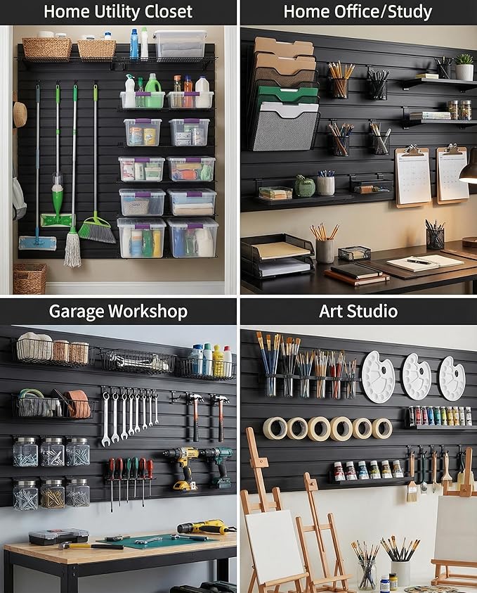 FRAYSCENT Slat Wall Paneling Garage Slat Wall Storage Systems Slatwall Panels - Image 3