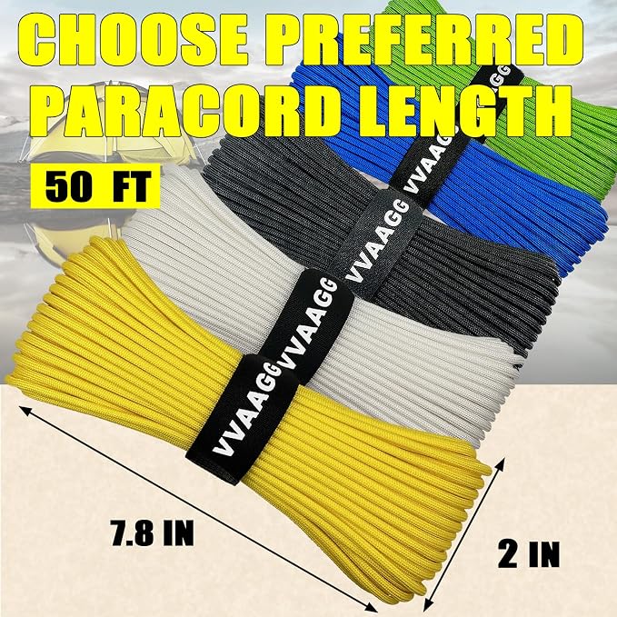 VVAAGG 1000 Paracord Rope, 50ft 12 Strand Parachute Cord - Image 3