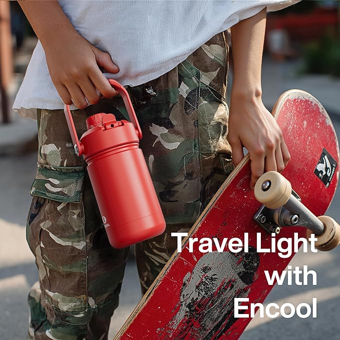Kids Insulated Water Bottle - 12oz Stainless Steel Water Bottle with Dual Spouts - Image 6