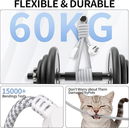 16 Gauge Braided Extension Cord 10 FT, 16/3 Flat Plug Power Cord Indoor - Image 6