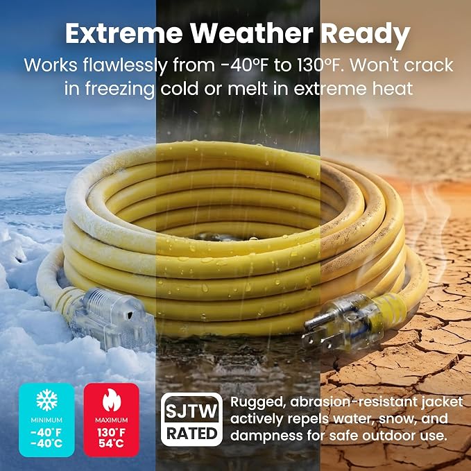 GEARit 100 Ft Extension Cords 14/3 Gauge Outdoor/Indoor SJTW 14 AWG 3 Prong - Image 4