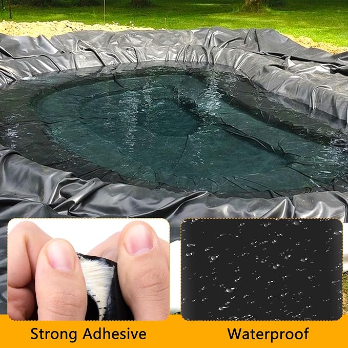 Adnee 2 Pcs Pond Liner Repair Patch-8 x 8 Inches Self-Adhesive EPDM Liner - Image 8