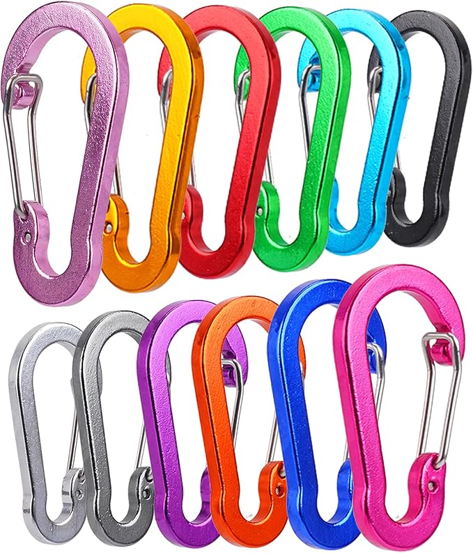 Multi-Pack Aluminum Carabiner Clips, Outdoor Activities by Unknown