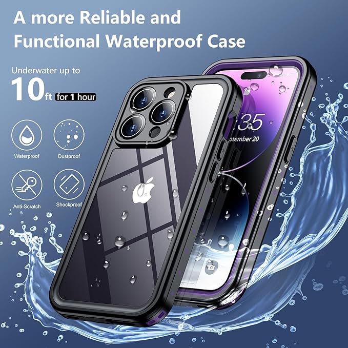 SPIDERCASE for iPhone 14 Pro Case Waterproof, Built-in Lens & Screen Protector - Image 3