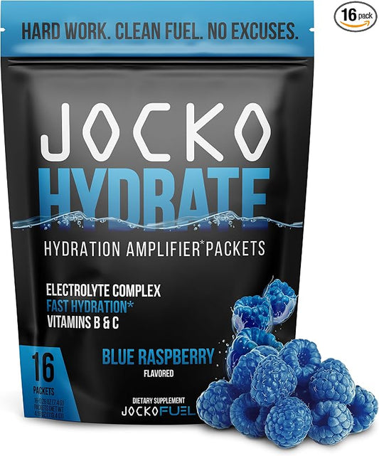 Jocko Fuel Hydrate Electrolytes Powder Packets Low Sugar by JockoFuel
