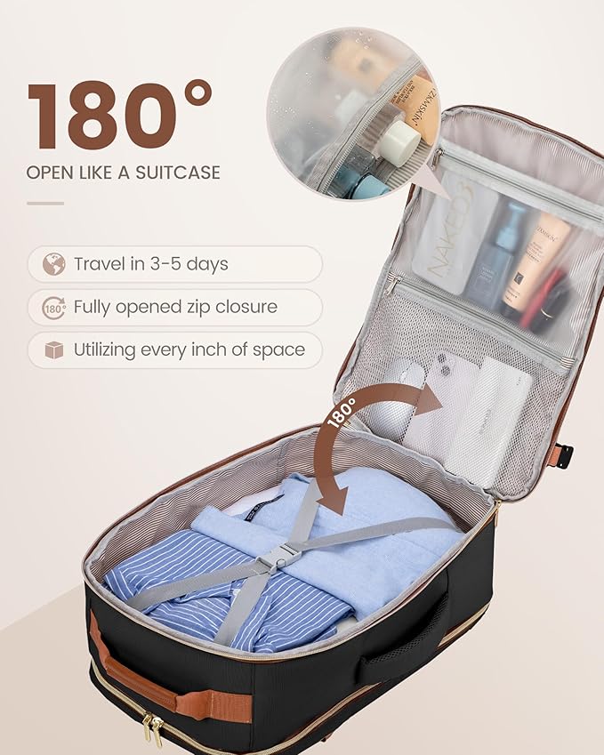 LOVEVOOK Travel Backpack for Women & Men 40L, Airline Approved Carry On - Image 2