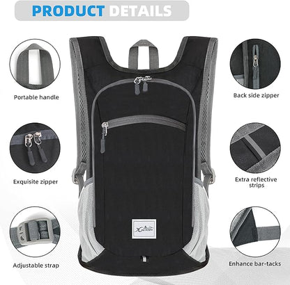 Xgunion Hiking Backpack 10L Small Travel Lightweight Daypack Foldable Hiking - Image 4