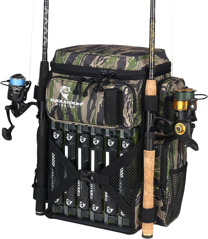 Evolution Fishing Drift Series Tackle Backpack, Outdoor Rucksack w/ 6 Fishing - Image 2