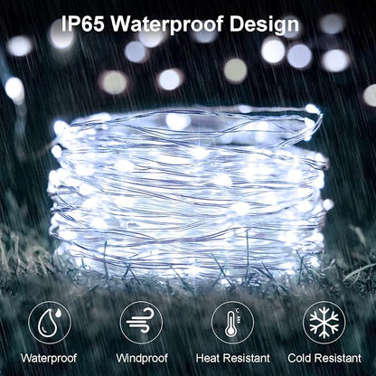 4 Pack Solar Fairy Lights 131.2Ft 400 LED, Twinkle Lights - Image 6