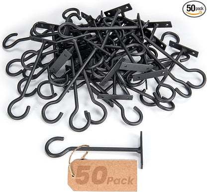 6inch Plant Hooks 50Pack Hanging Plant Bracket Metal Plant Hanger Black by QTJUST