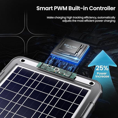 POWOXI 12V Solar Car Battery Charger: 12W Solar Panel Kit Battery Trickle - Image 2